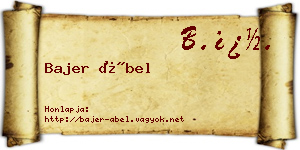 Bajer Ábel névjegykártya
